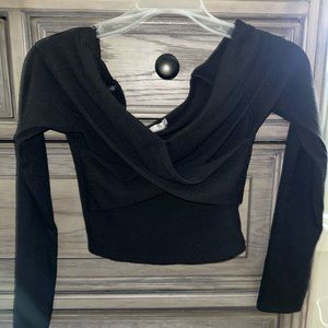 Womens Black Crop Top Sweater. Size Small